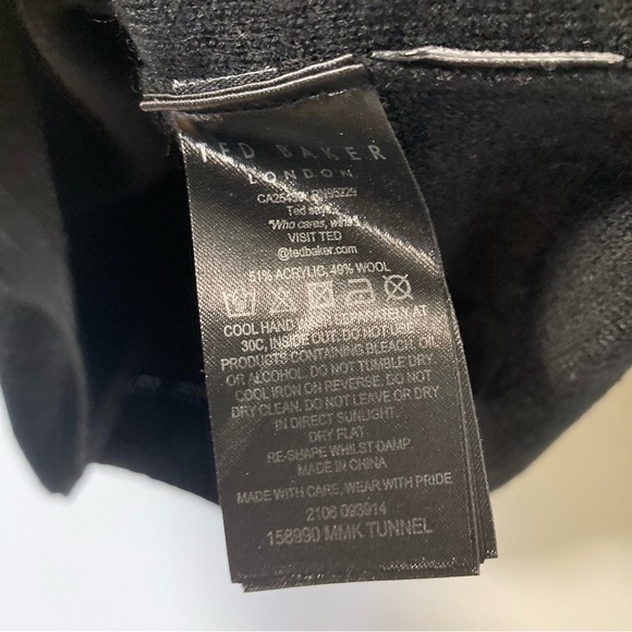 Ted Baker black wool blend quarter zip sweater - Picture 4 of 7